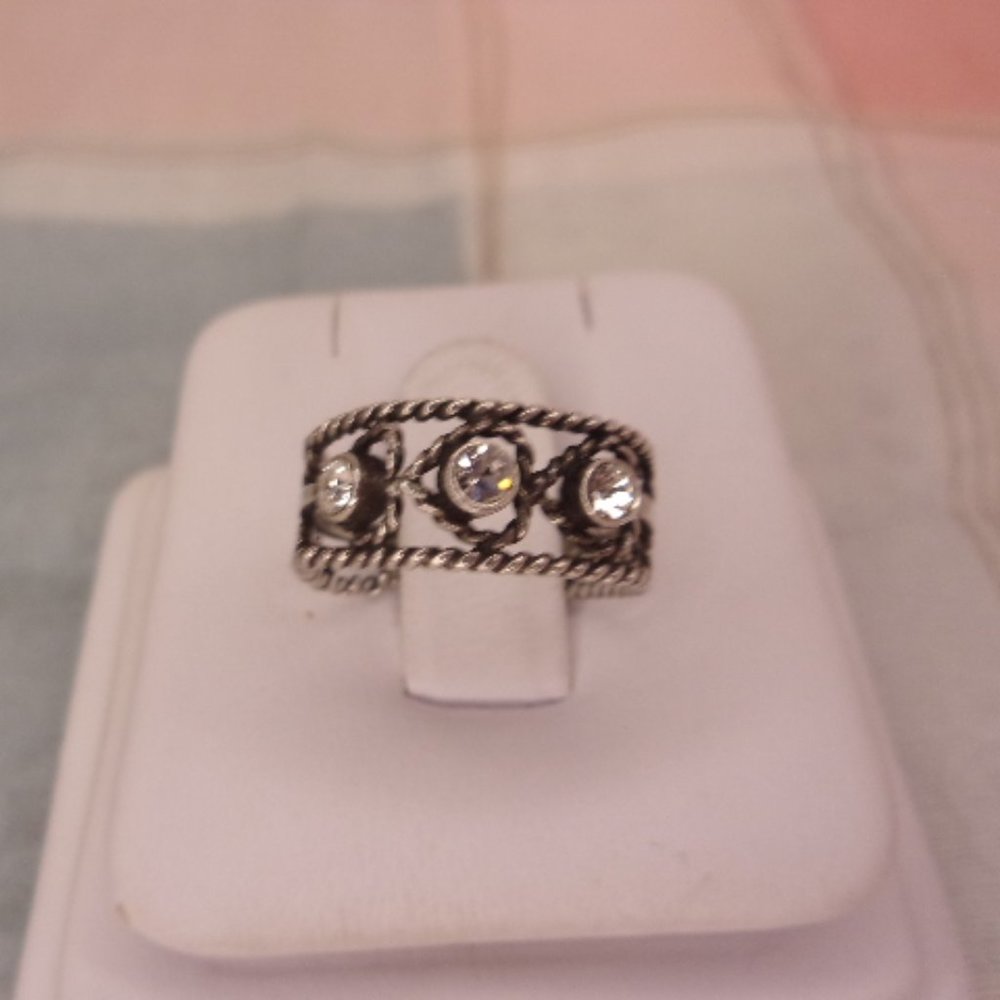 Sterling Silver Rhinestone Cuff Toe Ring